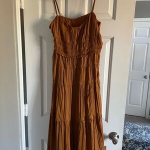 Anthropologie Rust Maxi Dress